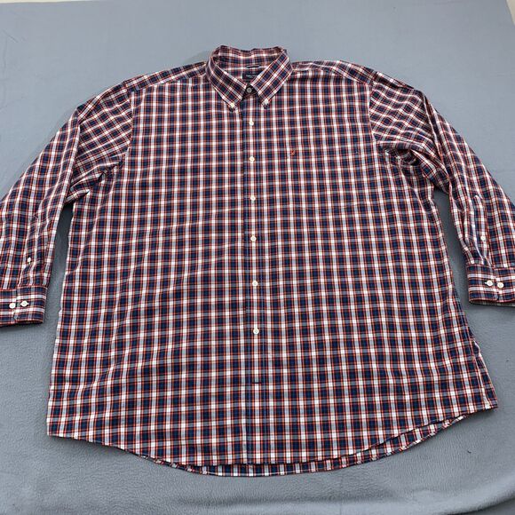 Nautica Button Down Shirt Mens Size 4x XXXXL Big Tall Wrinkle Resistant Plaid - Picture 1 of 16